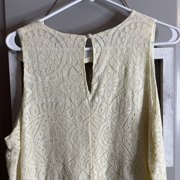 NWT Altar’d State Size M Cream Lace Dress Sleeveless Short Shift Fully Lined - Picture 5 of 10